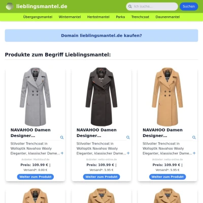 Screenshot lieblingsmantel.de