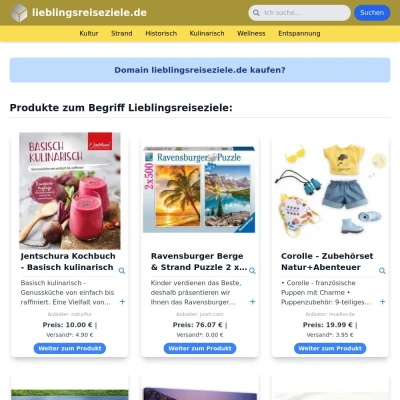 Screenshot lieblingsreiseziele.de