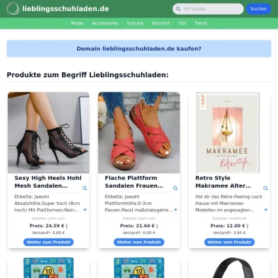 Screenshot lieblingsschuhladen.de