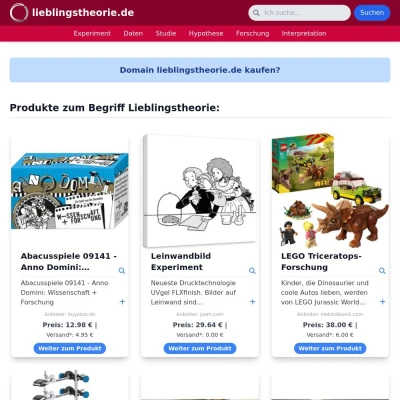 Screenshot lieblingstheorie.de