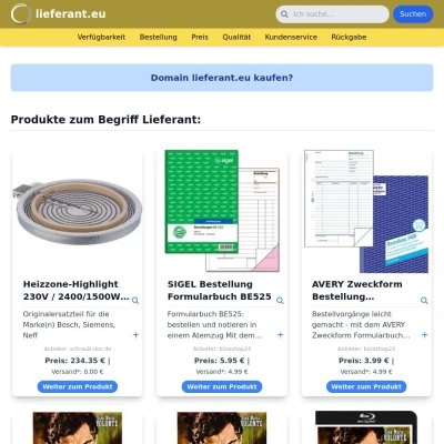 Screenshot lieferant.eu