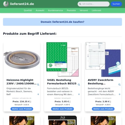 Screenshot lieferant24.de