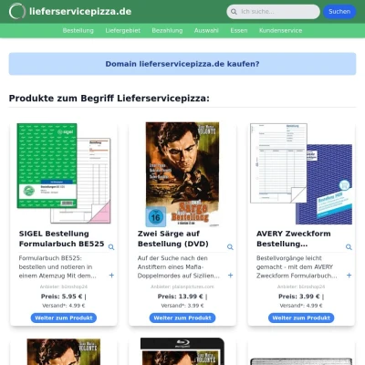 Screenshot lieferservicepizza.de