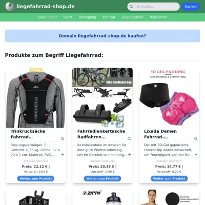 Screenshot liegefahrrad-shop.de