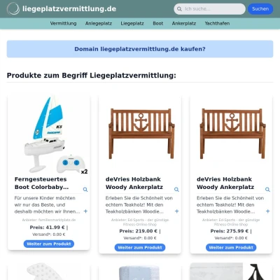Screenshot liegeplatzvermittlung.de