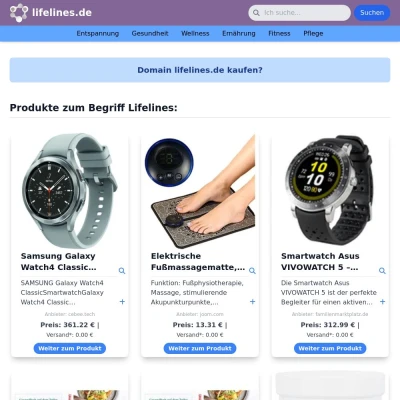 Screenshot lifelines.de