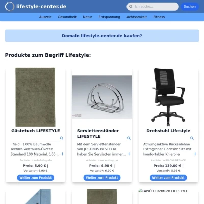 Screenshot lifestyle-center.de