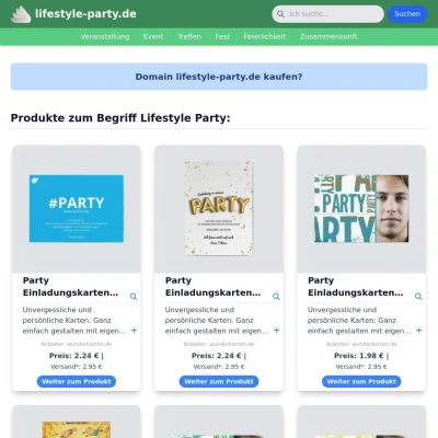 Screenshot lifestyle-party.de