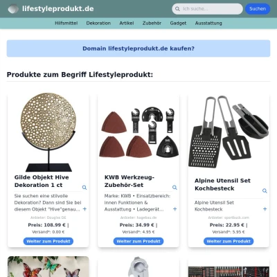 Screenshot lifestyleprodukt.de