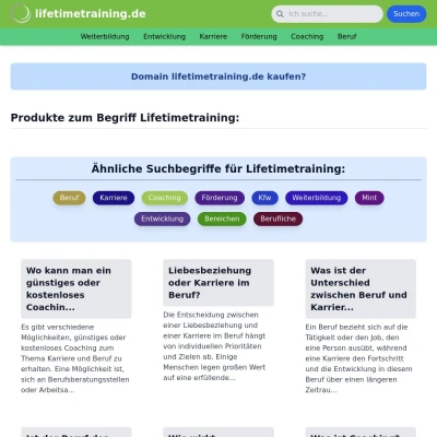 Screenshot lifetimetraining.de