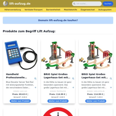 Screenshot lift-aufzug.de
