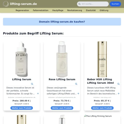 Screenshot lifting-serum.de