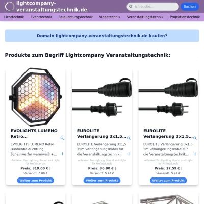 Screenshot lightcompany-veranstaltungstechnik.de