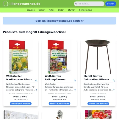 Screenshot liliengewaechse.de