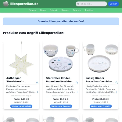 Screenshot lilienporzellan.de