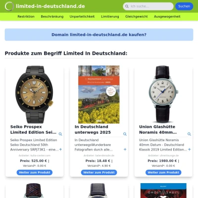 Screenshot limited-in-deutschland.de