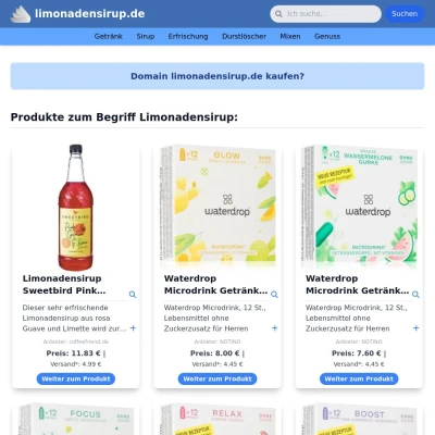 Screenshot limonadensirup.de