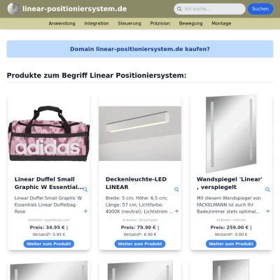 Screenshot linear-positioniersystem.de