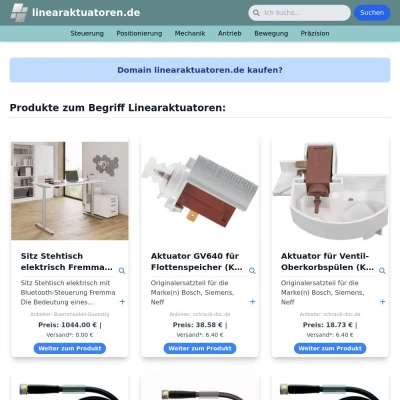 Screenshot linearaktuatoren.de