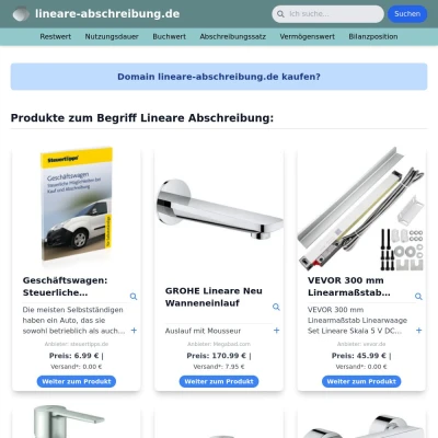 Screenshot lineare-abschreibung.de