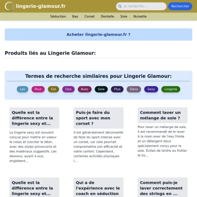 Screenshot lingerie-glamour.fr
