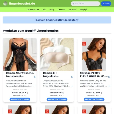 Screenshot lingerieoutlet.de