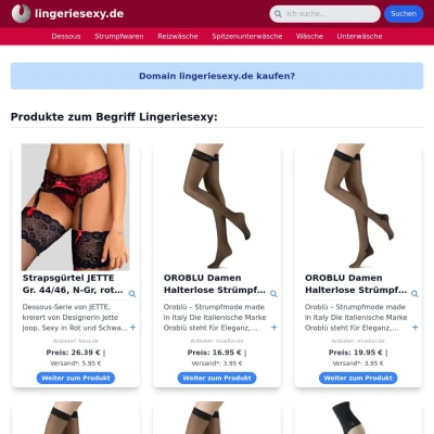 Screenshot lingeriesexy.de