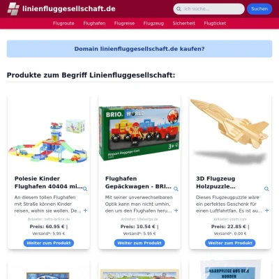 Screenshot linienfluggesellschaft.de