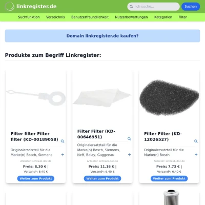Screenshot linkregister.de
