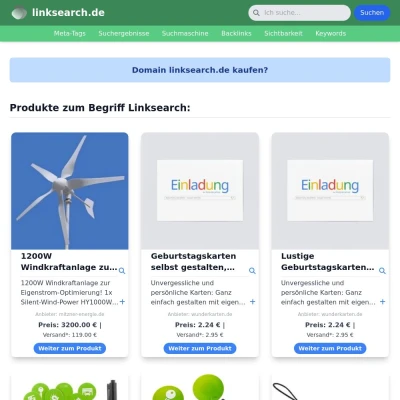 Screenshot linksearch.de