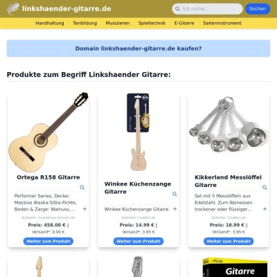 Screenshot linkshaender-gitarre.de