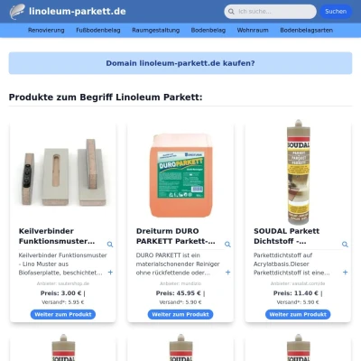 Screenshot linoleum-parkett.de