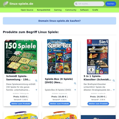 Screenshot linux-spiele.de