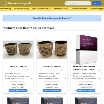 Screenshot linux-storage.de