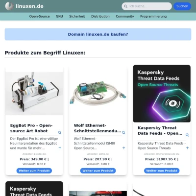 Screenshot linuxen.de