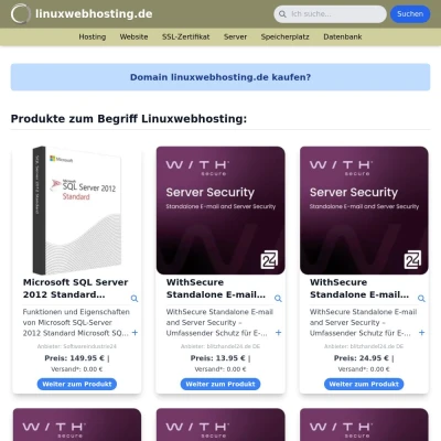 Screenshot linuxwebhosting.de