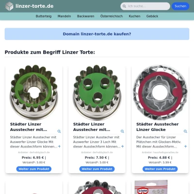 Screenshot linzer-torte.de