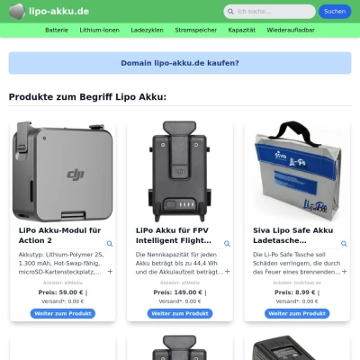 Screenshot lipo-akku.de
