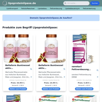 Screenshot lipoproteinlipase.de