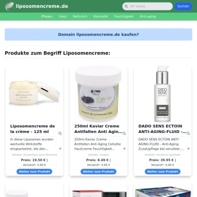 Screenshot liposomencreme.de