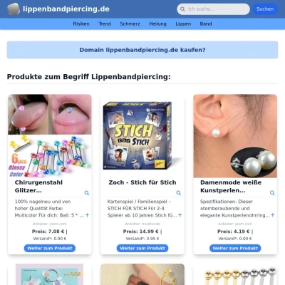 Screenshot lippenbandpiercing.de