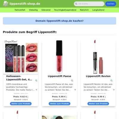 Screenshot lippenstift-shop.de