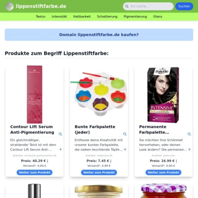 Screenshot lippenstiftfarbe.de