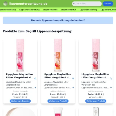 Screenshot lippenunterspritzung.de