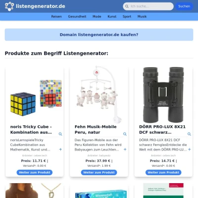 Screenshot listengenerator.de