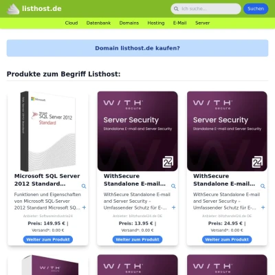 Screenshot listhost.de