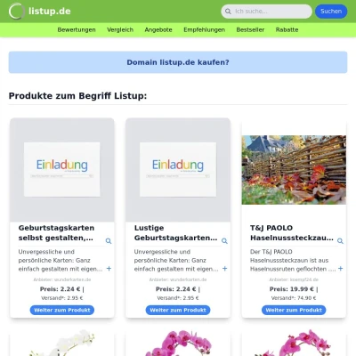 Screenshot listup.de
