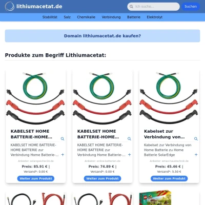Screenshot lithiumacetat.de