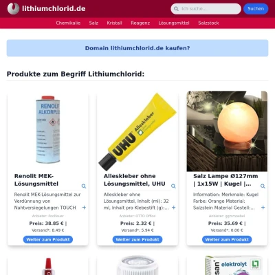 Screenshot lithiumchlorid.de