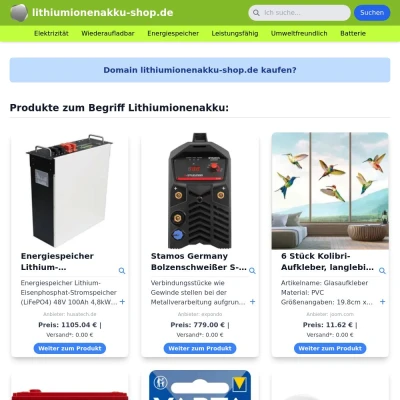 Screenshot lithiumionenakku-shop.de